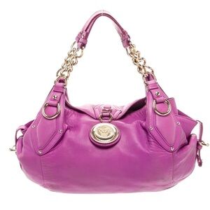 VERSACE Smooth Leather Pink Bowling Bag! Roomy. Medium. Gently Worn.